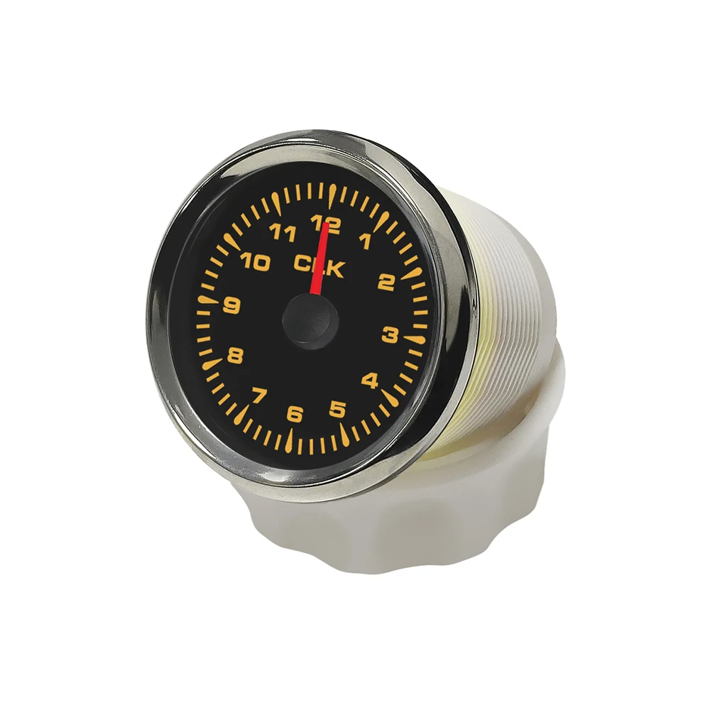52mm Clock Meter Gauge 12 Hour Format with 8 Colors Backlight for Car Boat Motorcycle Universal 12V 24V