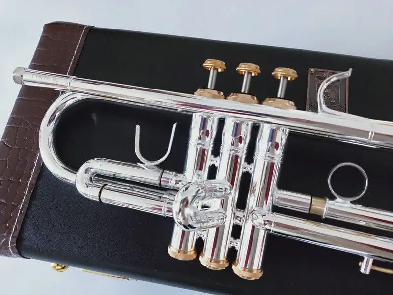 Trumpet Best quality LT190S-85 Trumpet B Flat Silver Plated Professional Trumpet Musical Instruments Gift