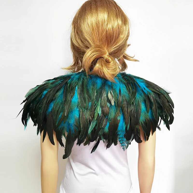 Three-layer Feather Shrug Shawl Feather Shoulder Wrap Cape Jacket Feather Costume Halloween Rave Party Cosplay Filming Props