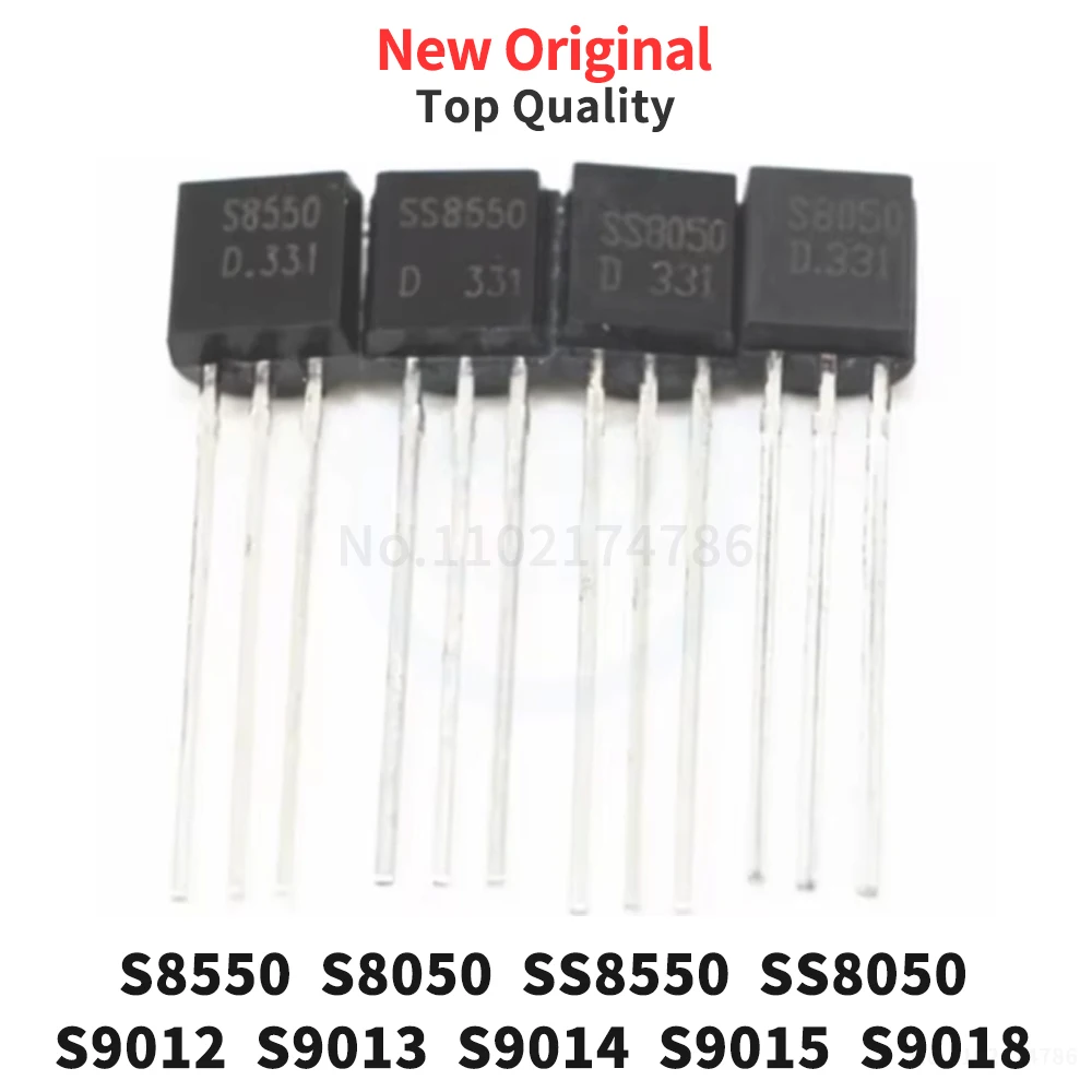 (100 Pcs) S8550 S8050 SS8550 SS8050 S9012 S9013 S9014 S9015 S9018 TO-92 New Original Chip