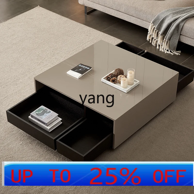CX  Italian minimalist coffee table square light luxury modern minimalist living room creative special-shaped
