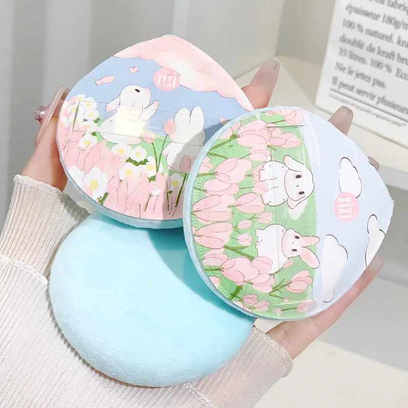 시시 세팅 파우더 퍼프 플로킹 에어 쿠션 스웨이드 루스 파우더 세팅 파우더 메이크업 스펀지 두꺼운 퍼프