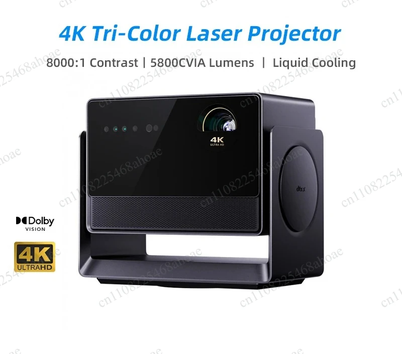 S7 Ultra Max Triple‑Color Laser Projector, 4K DLP 3D Smart Projector 5800 CVIA Lumens, 0.98‑1.6:1 Optical Zoom For Home Cinema