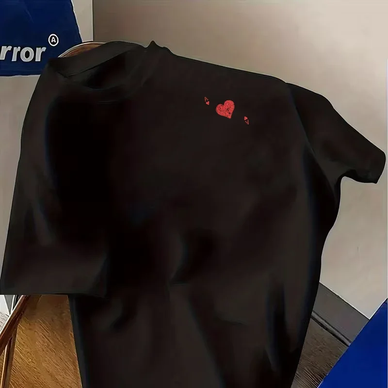 Funny Creative Pattern Design Motorcycle Double Sided Print T-Shirt Men's Summer Short sleeve O-Neck Casual Tops