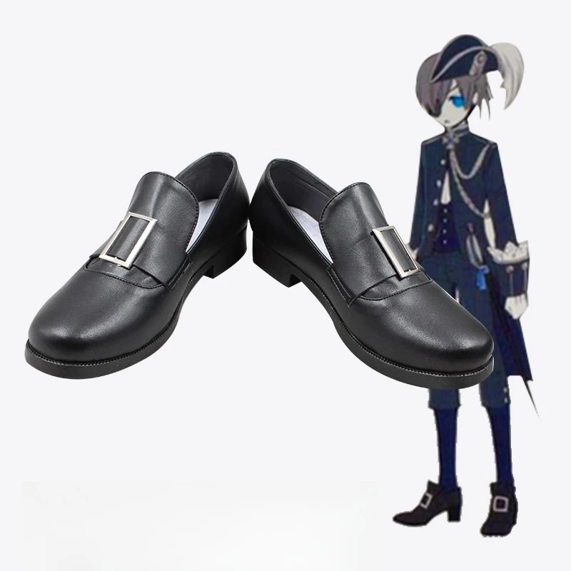 

Anime Cosplay Boots Ciel Phantomhive Black Butler Shoes Halloween Costume Accessories Props Made