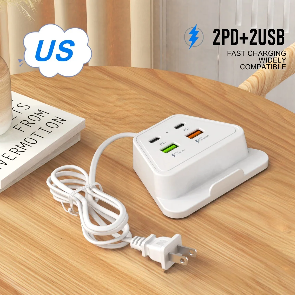 3.1A USB Type C Charger PD Fast Charging Phone Charger Power Socket For iPhone 15 Samsung Xiaomi EU US Plug Quick Wall Charger
