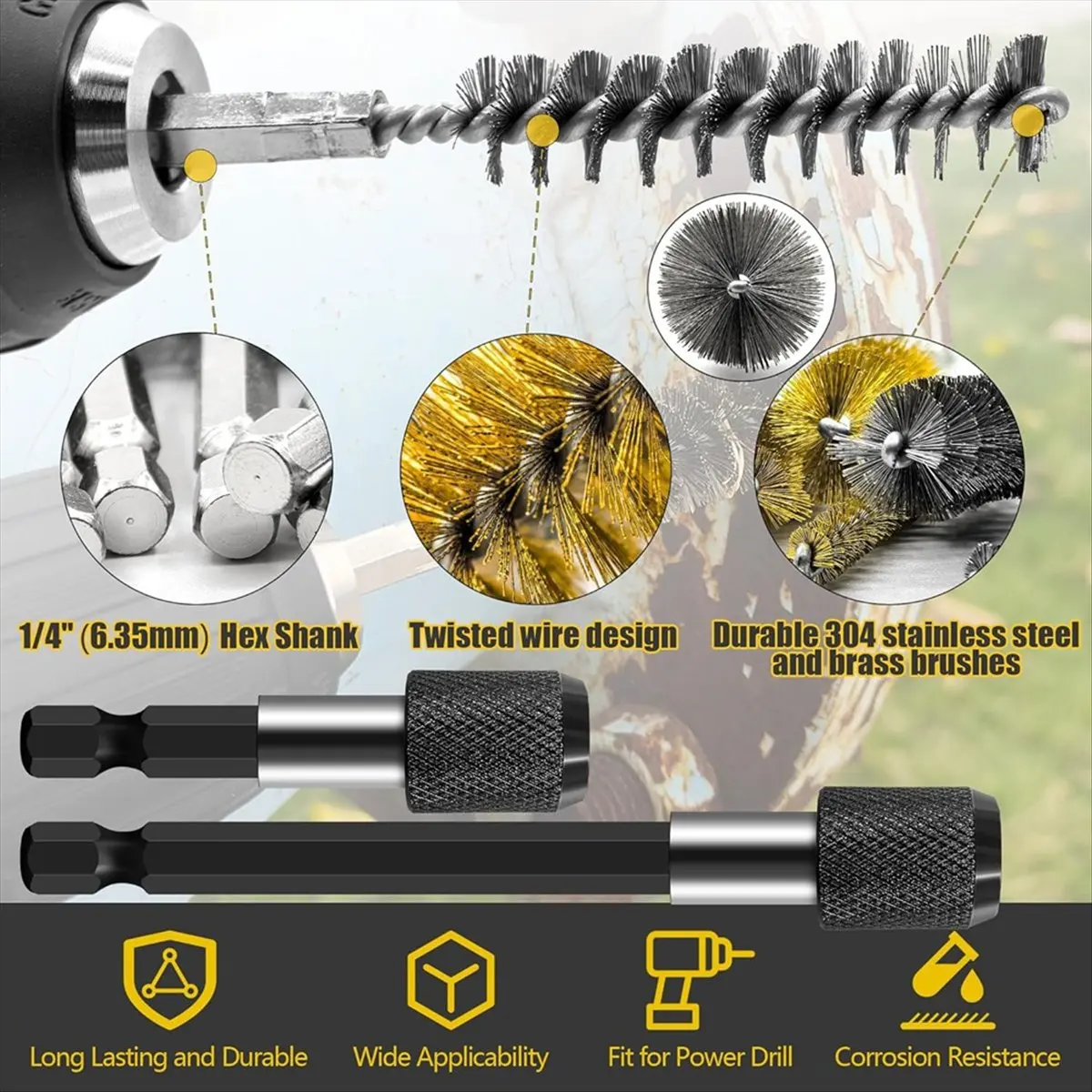 14-Piece Bore Brush Set 1/4