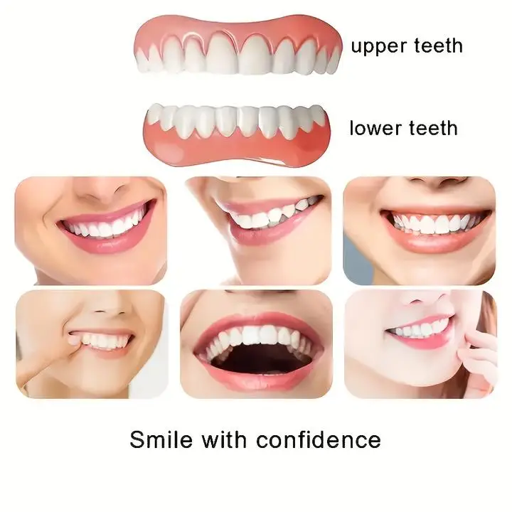 

newFlexible Silicone Denture Liner Kit Soft Cushion Upper Lower Teeth Easy Installation Daily Dental Care ck848