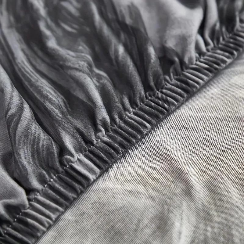 1pc Modern Gray Marble Fluid Abstract Print Stretch Sofa Cover, Minimalist Marble Texture Couch Slipcover for Home Decor