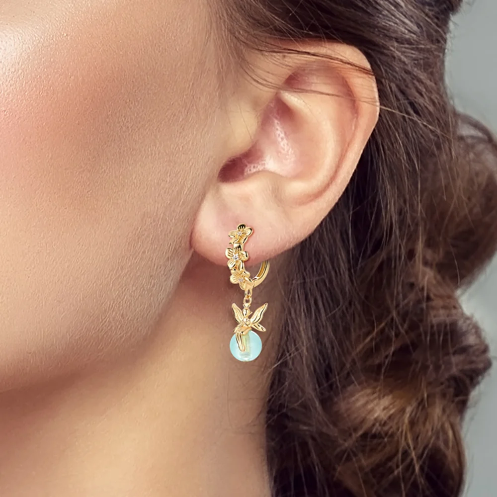 جديد 925 الفضة الذهب أقراط مضيئة زهرة قزم أقراط القط نجوم هوب أقراط لحفلة عيد ميلاد خاتم هدايا مجوهرات أنيقة النساء #4