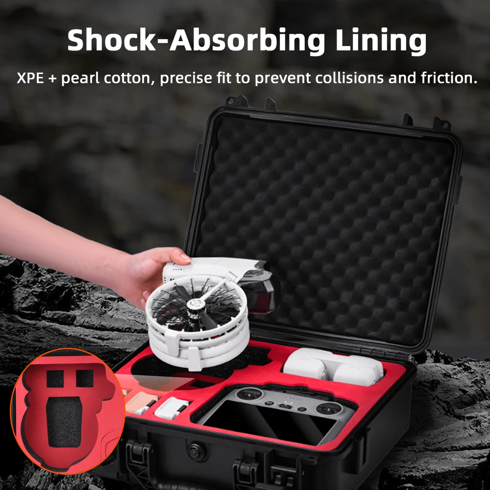 BRDRC valise pour Drone à rabat DJI, sac de rangement à coque rigide de grande capacité, boîte de sécurité antidéflagrante, accessoires rabattables