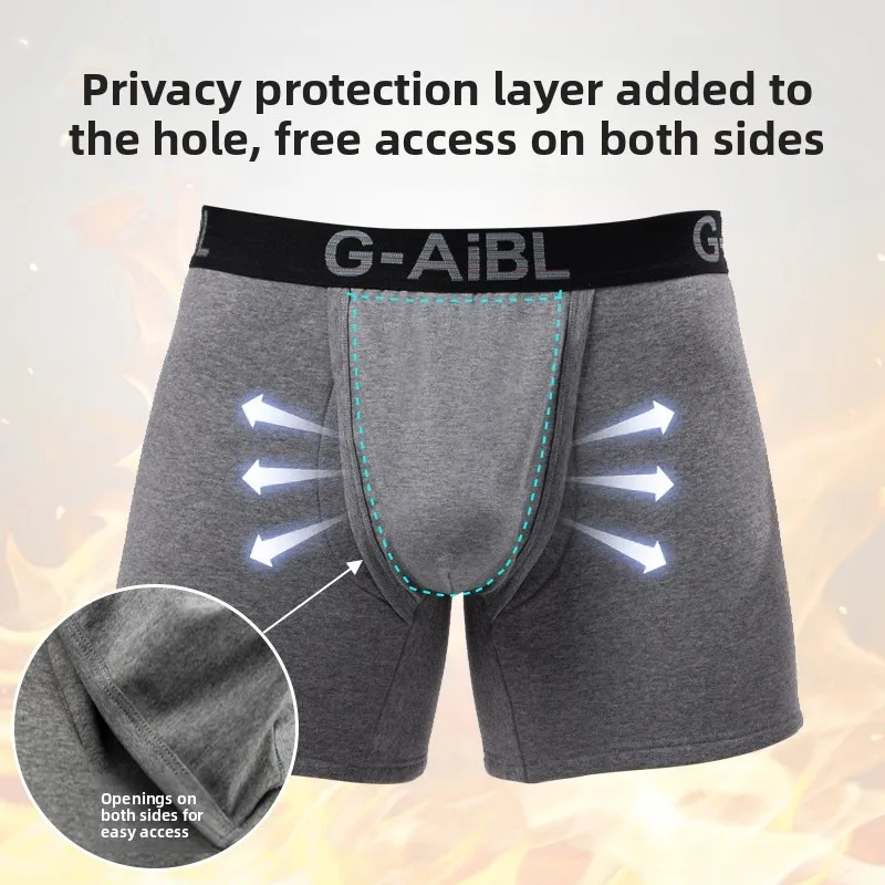 Men's Winter Velvet Elastic Sperm Cord Separation Underwear Men's Vein Warm Thickened Four-corner Inner Pants Varicose view 5