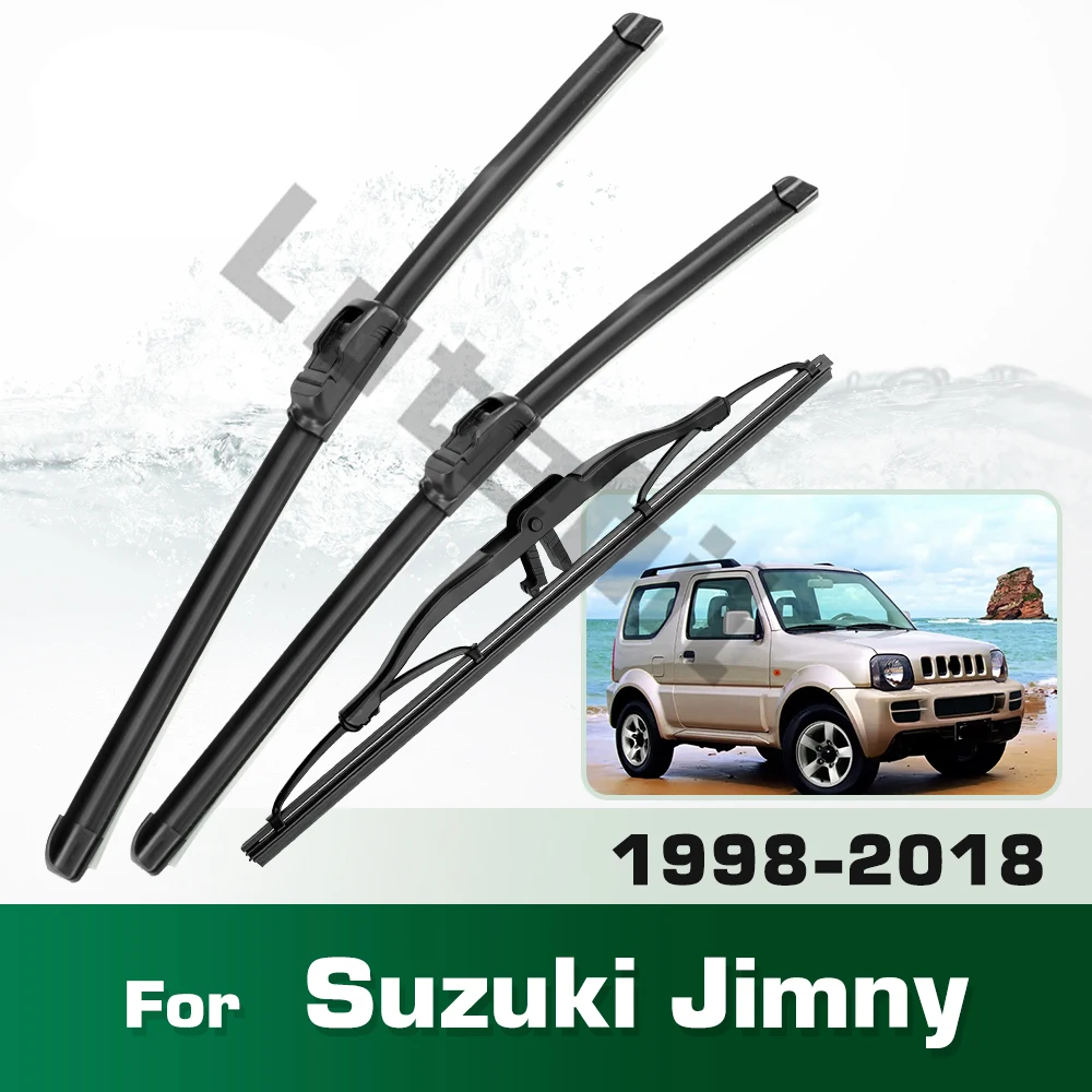 Scheibenwischer vorne und hinten, Set für Suzuki Jimny MK3 1998–2018, Windschutzscheibe, Windschutzscheibe, Fensterbürste, 18 Zoll + 16 Zoll + 11 Zoll
