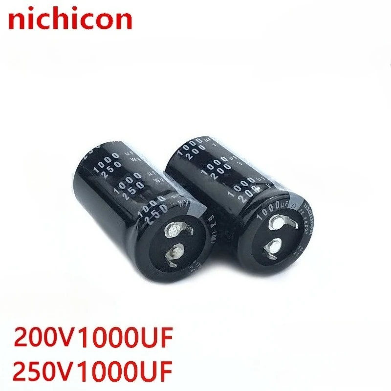 （1PCS）200v1000uf aluminum electrolytic capacitor 250v1000uf 200V Nichicon 22X50 25X35/40/45/50 30X35mm Through Hole