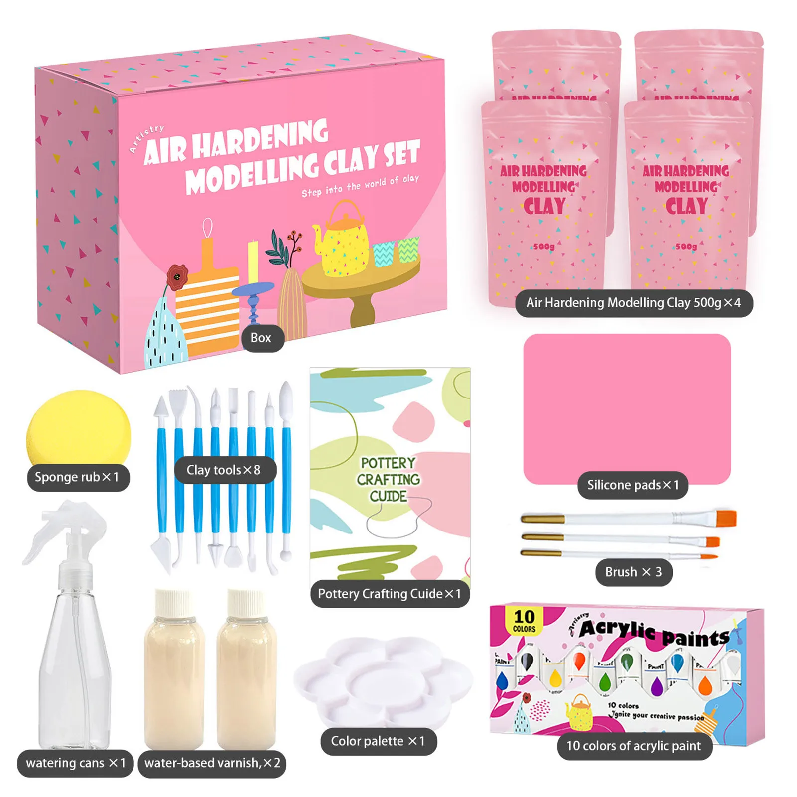 

100ML Stone Plastic Non Baking Dried Pottery Pottery Tool Set DIY Ultra Light Plastic Clay Material Packag Crafts Gifts for Kids