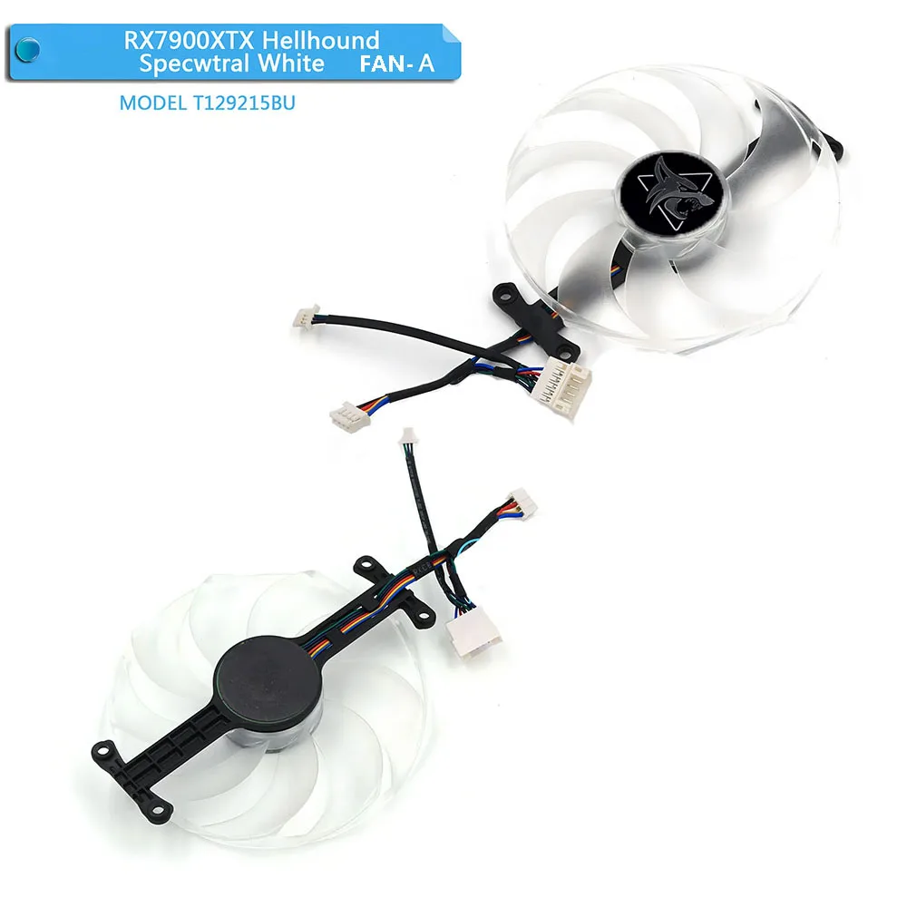 НОВЫЙ 4-контактный вентилятор для видеокарты RX7900XT для Powercolor RX 7900 XTX Hellhound Spectral White T 129215 Вентилятор охлаждения видеокарты BU