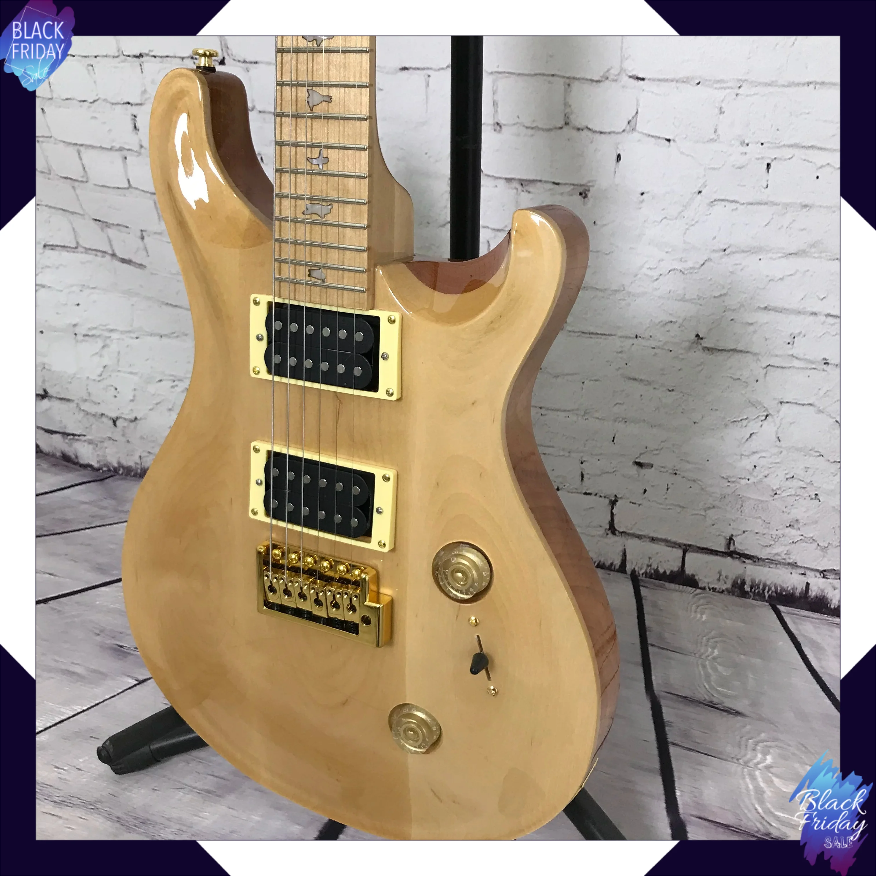 Free Shipping New PRS Electric Guitar Maple Neck Balanced Full Transparent Luxurious Natural Wood Texture Pearl Bird Inlay