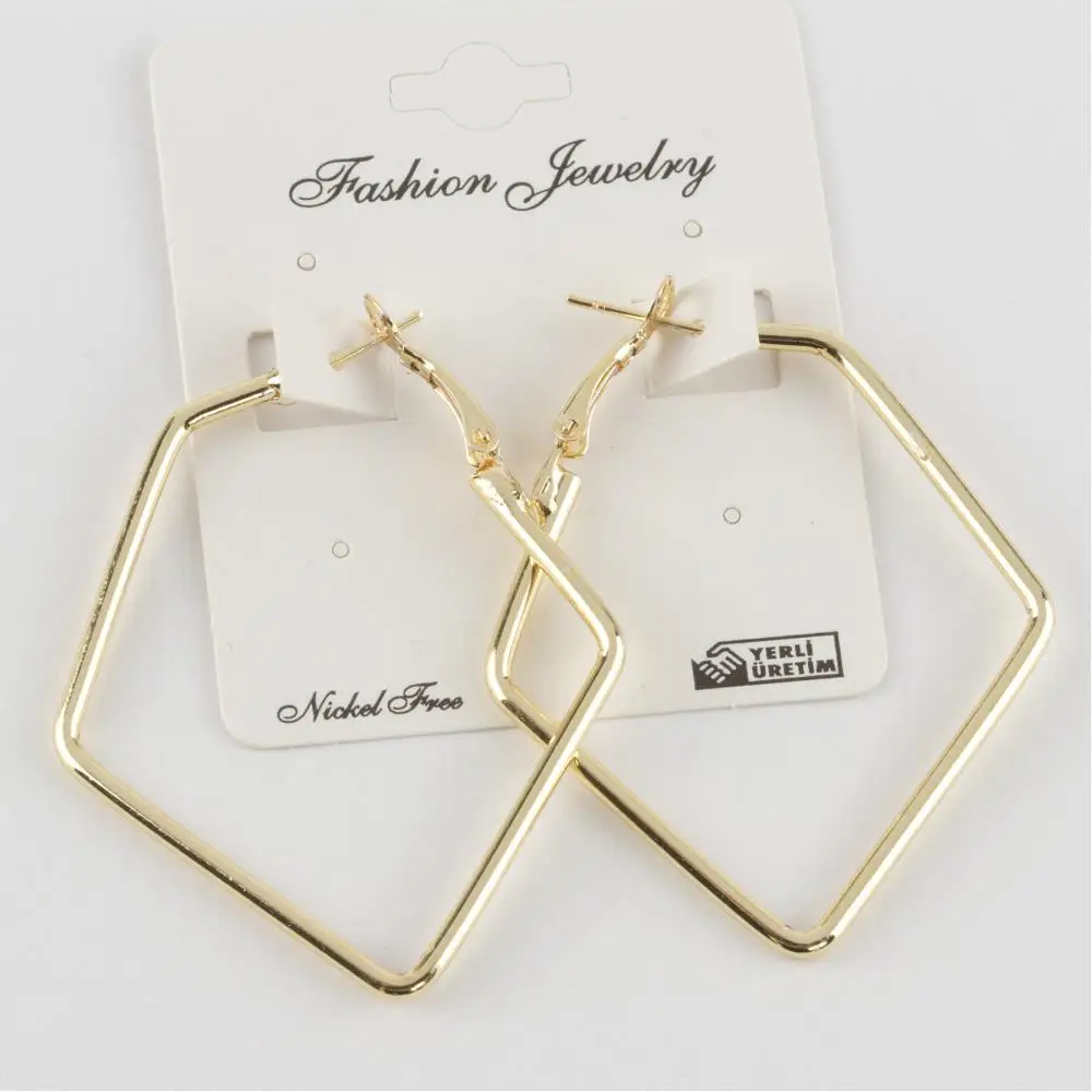 Pentagon Metal Earrings 5 cm