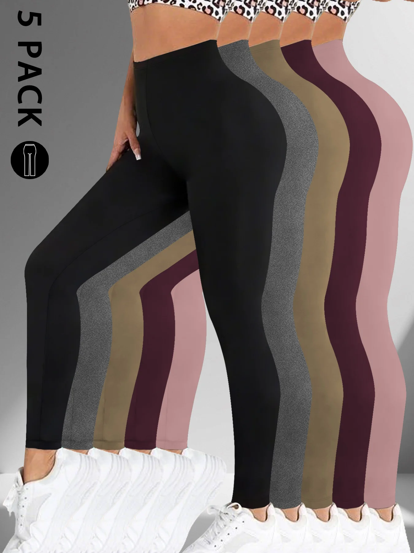 

5 пар женских супермягких леггинсов с высокой эластичностью, непрозрачные, для тренировок, йоги, бега, фитнеса, с эффектом пуш-ап