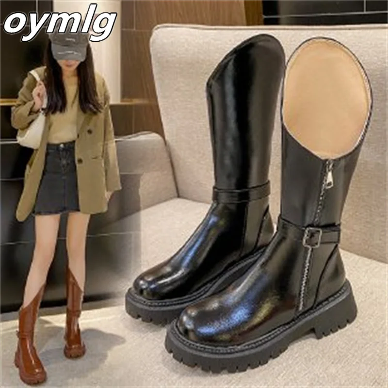 2022 autumn new retro western cowboy boots women's summer mid-tube side zipper v-mouth adhesive rider boots womens boots