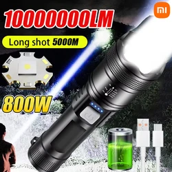 XIAOMI Potenti Torce A LED 5000LM Luce Tattica Ultra Luminosa Faretto Di Emergenza Zoom Telescopico Luce Costruita 18650 Batteria