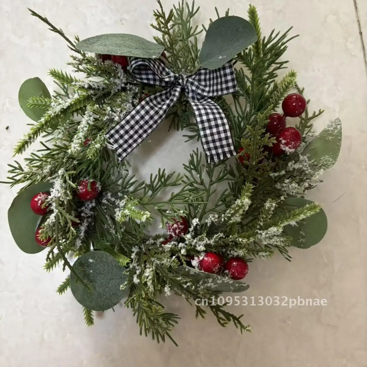 

Christmas decorations wreath window layout door hanging venue layout Christmas wreath rattan ring Christmas ball berries