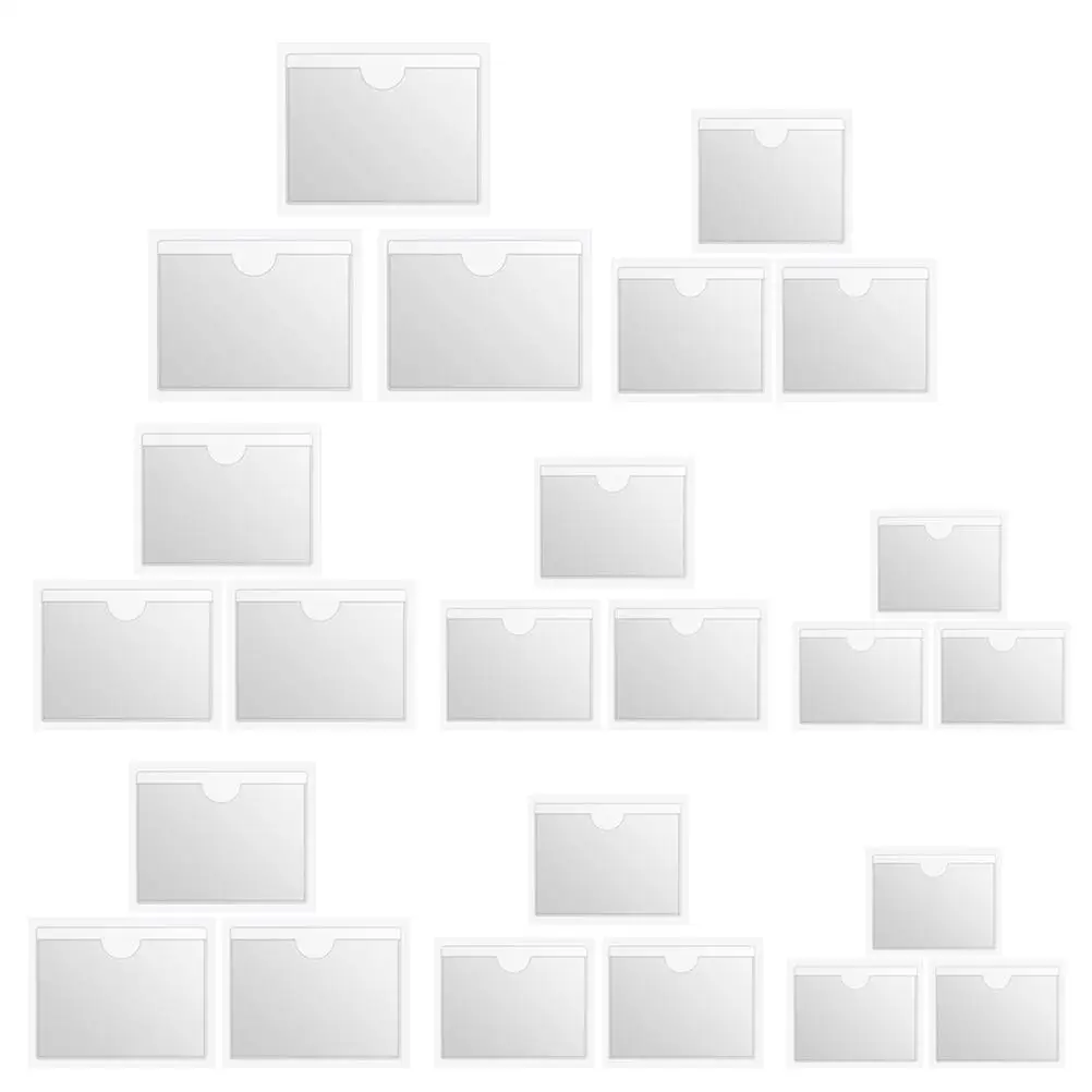 Label Bag Adhesive Index Card Holder Clear Packaging Envelope Plastic Paper Sleeves Mailing Labels Business Card Pocket