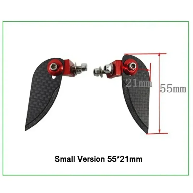 55*21/62*25/85*35mm 3K aletas de giro de asistencia Bilateral de fibra de carbono ajustables para casco de barco O RC