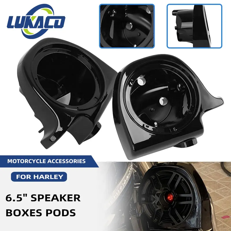 

Motorcycle 6.5" Speaker Boxes Pods Lower Vented Fairing For Harley Touring Road King Street Glide Electra Glide 1993-2013