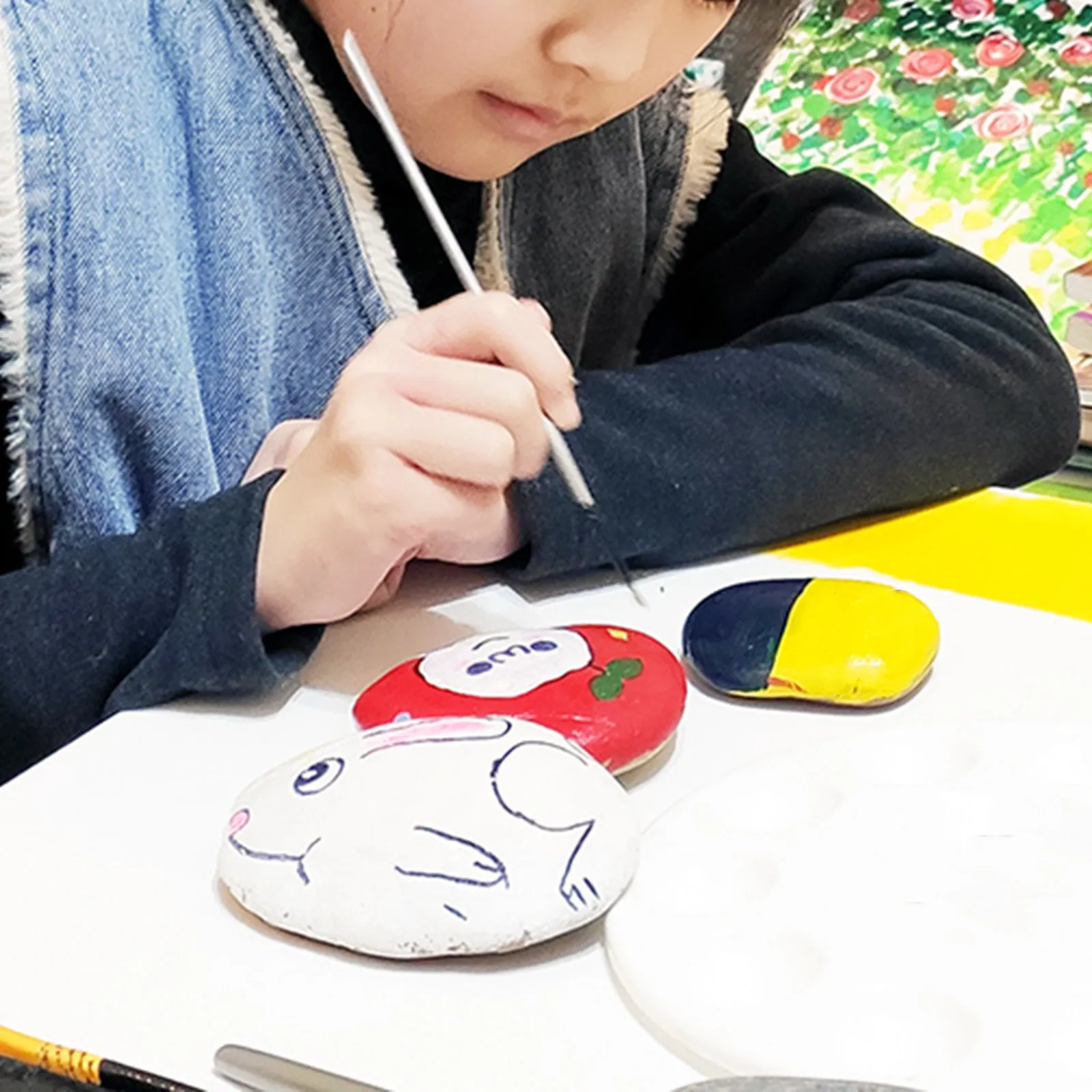 

Набор гладких камней для росписи, натуральная пляжная галька 4-6 см, идеально подходит для детского творчества, рисования, поделок, украшения аквариумов