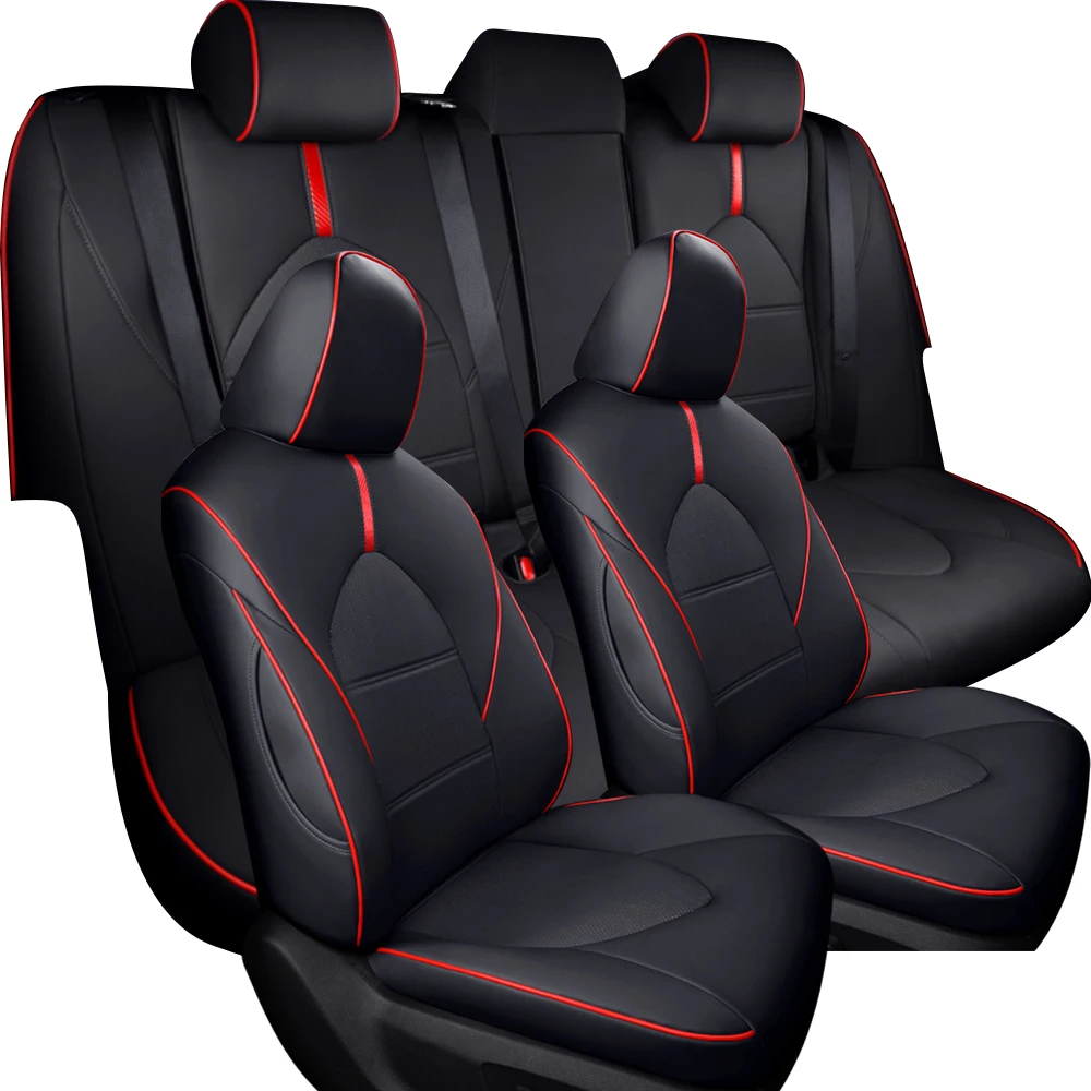 Custom Fit Full Set 5 Seats Car Seat Covers Perforated Leather for Toyota Camry L LE SE SE