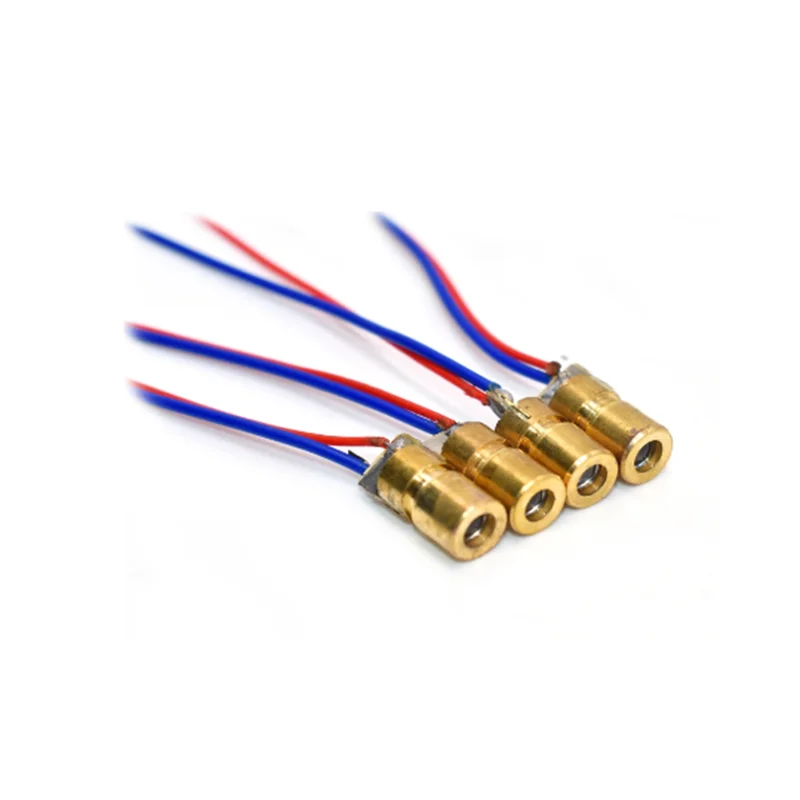 10PCS 5V 650nm 5mW Adjustable Laser Dot Diode Module Red Sight Copper Head Mini Laser Pointer