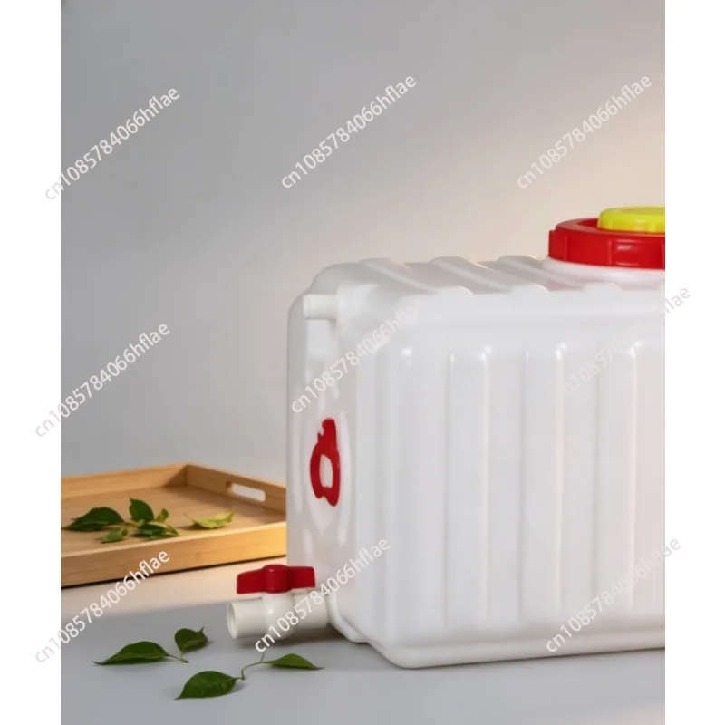 50-200L Thickened PE Horizontal Square Water Storage Tank with Lid, Outdoor Plastic Water Bucket