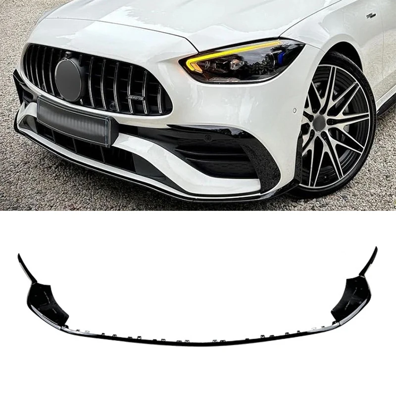 Front Bumper Lip Spoiler Diffuser Splitters Body Kit Aprons Cover Guard Trim For Mercedes-Benz C-Class W206 S206 C260 AMG 2022+