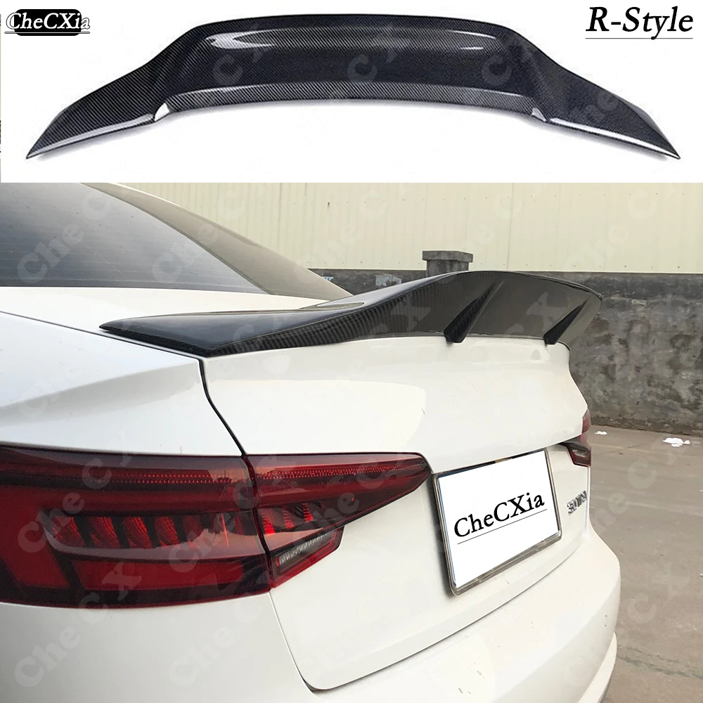 

For Audi A4 S4 RS4 B9.5 2017-2024 Fiberglass Highquality Rear Spoiler Coupe Trunk Lid R Styl Carbon Fiber Patterned Rear Spoiler