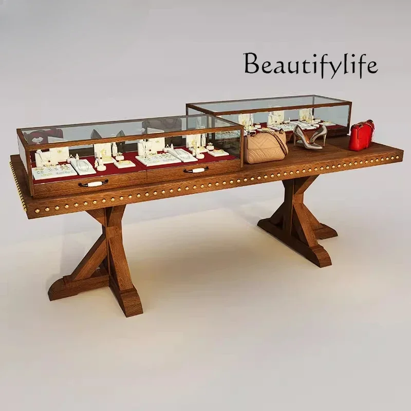 BJ Jewelry Store Museum Antique Exhibition Counter Customization Clothing Nakajima Glass Table Display Cabinet
