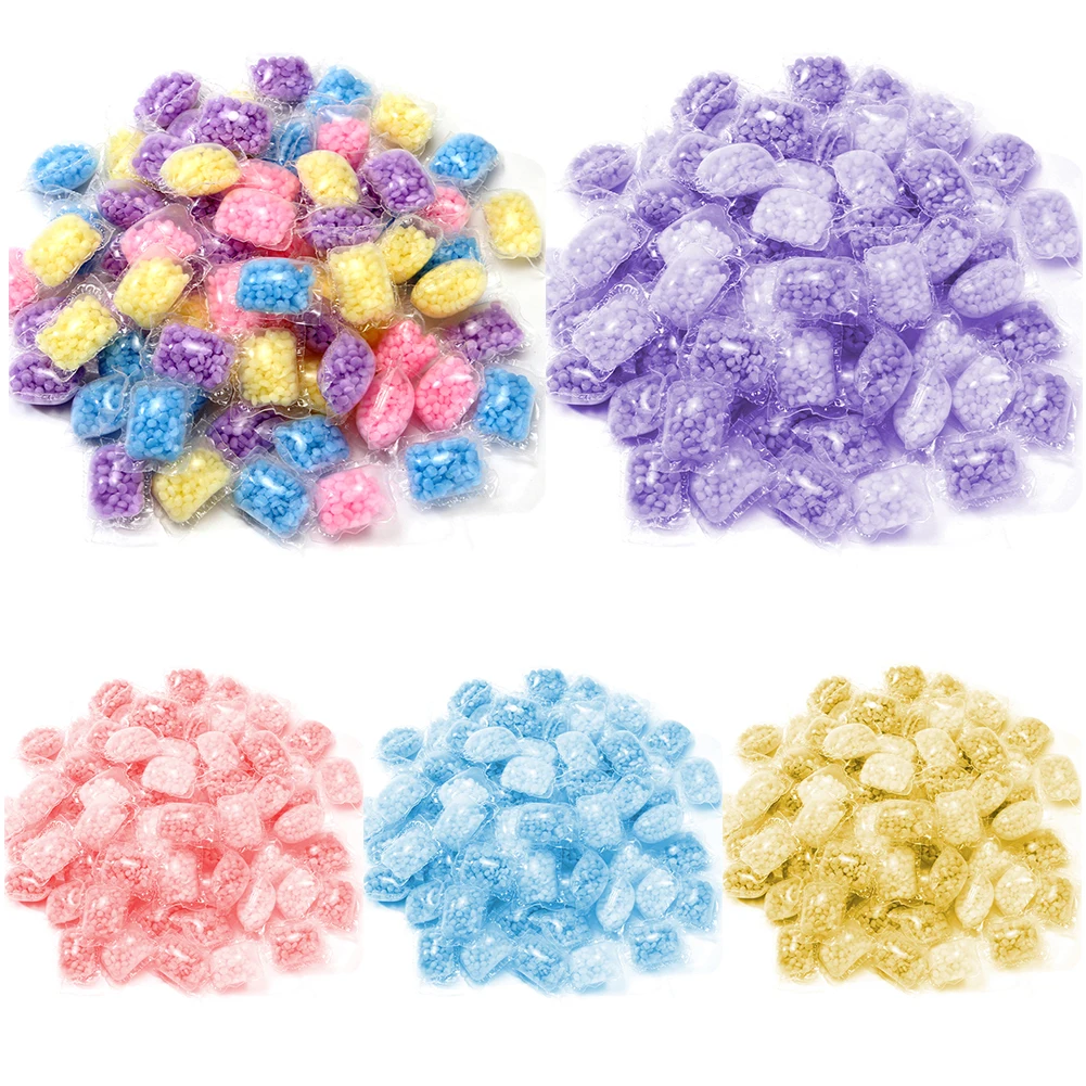 100 قطعة كرة كبسولة سائلة للمنظفات مضادة للكهرباء الساكنة خرز معزز للغسالة يدومًا