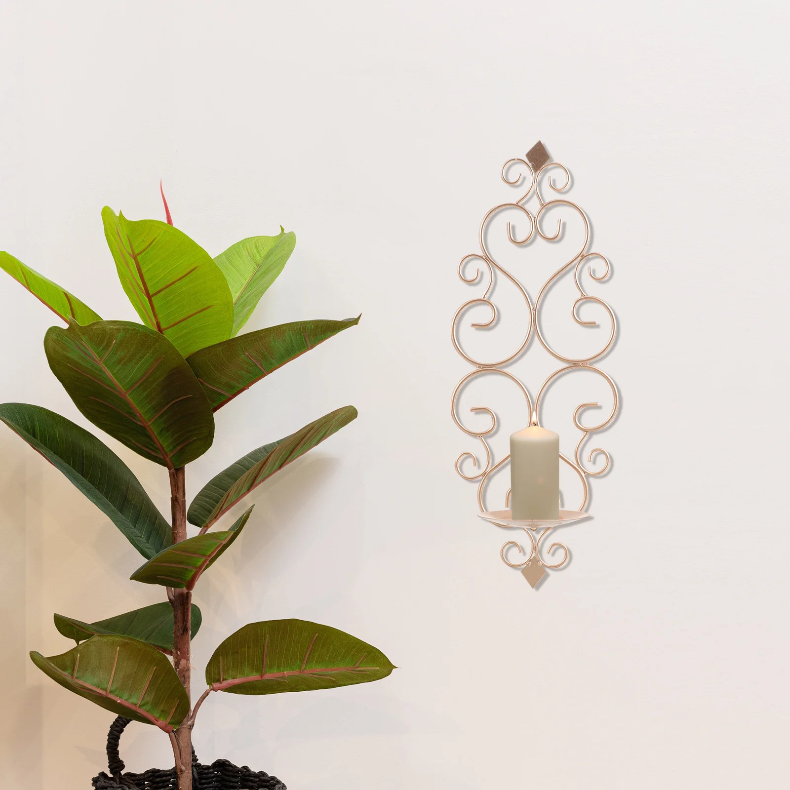 

Decorative Wall Holder Iron Mount Sconce for Home Living Room Entryway Bedroom Bar Cafe Interior Decoration