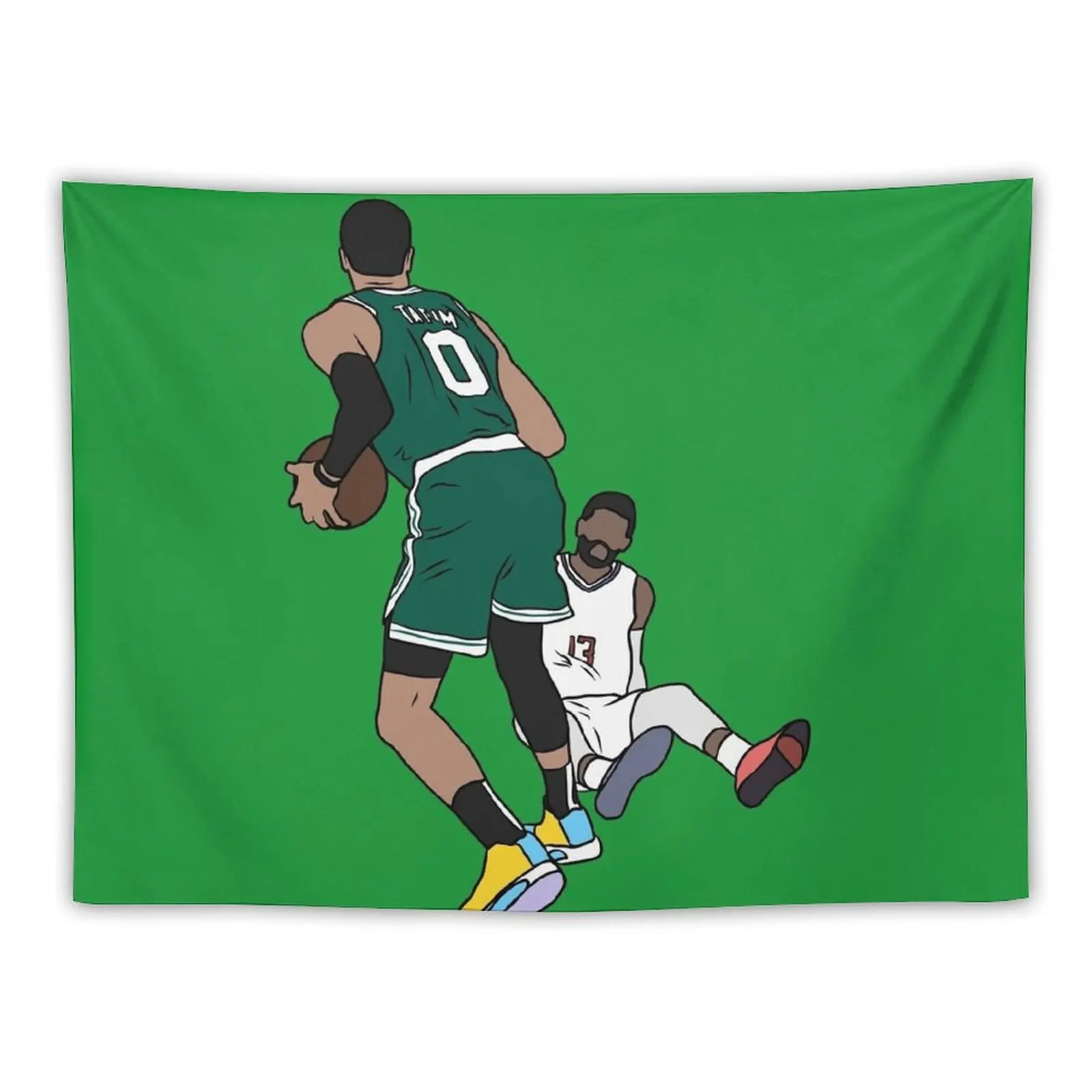 Jayson Tatum Crosses Over Paul George Tapestry Wallpaper Room Decorating Aesthetic Tapestry