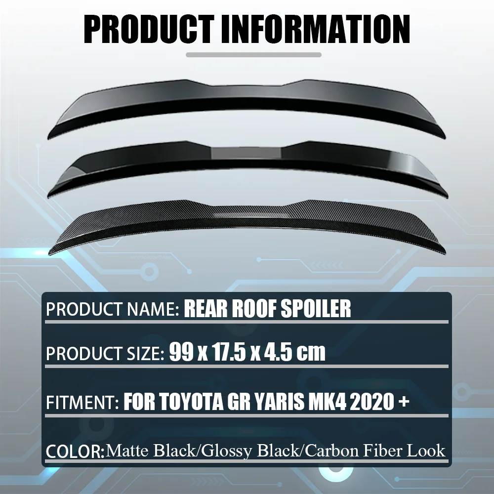 For Toyota GR Yaris MK4 2020 2021 2022 2023 2024 Car Rear Roof Spoiler Lip Wing Rear Tail Wing Bodykits Tuning Car Styling