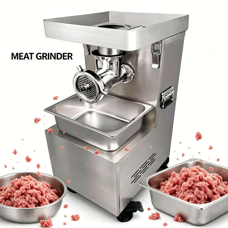 Electric Stainless Steel Meat Grinder For Pork Beef Fish Butcher Shop Automatic Sausage Stuffing Machine