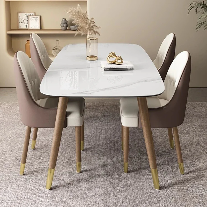 

Minimalist White Dining Table Modern Luxury Large Living Room Dining Table Chairs Floor Muebles Para El Hogar Home Furniture