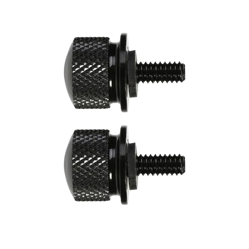 

2 шт. черный болт сиденья с накаткой по бокам, легко снимается, не требующий инструмента, установка, удаление, высокое качество, 6061, алюминиевые анодированные винты для мотоцикла