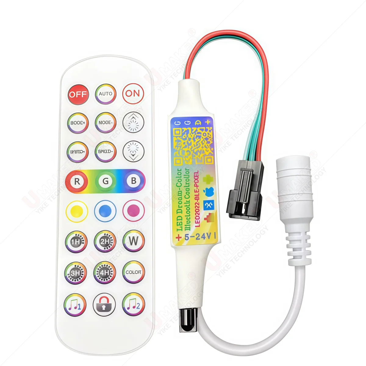 1set 24keys bluetooth music led strip controller,DC5-24V pixel strip light dimmer for WS2812 strip APP dimmer diy for holiday