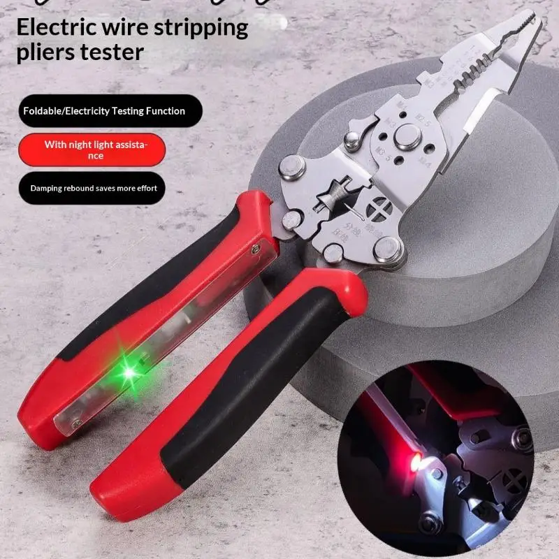 New 1Pcs Multifunctional Electrician Pliers Foldable Wire Stripping Pliers Crimping Tool Professional-Grade Electrician Tool