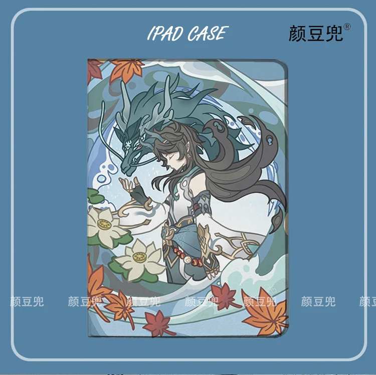 Dan Heng Anime Imbibitor Lunae Honkai Star Rail Galaxy Tab S7 FE 11 in 2021 S6 Case SM-T220/T225 Tri-fold stand Cover Galaxy S6