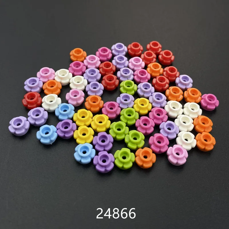 480Pcs Round 1x1 With 5 Petals Flower Edge DIY Bulk Building Blocks Bricks NO.24866 Parts Accessories Plastic Children's Toys