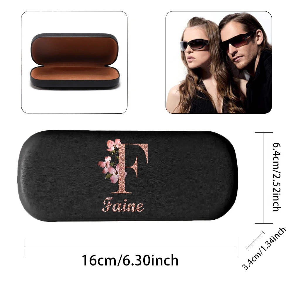 Customized Name Myopia Glasses Box PU Leather Eyewear Organizer Sunglass Hard Shell Protective Storage DIY Case Portable Holder