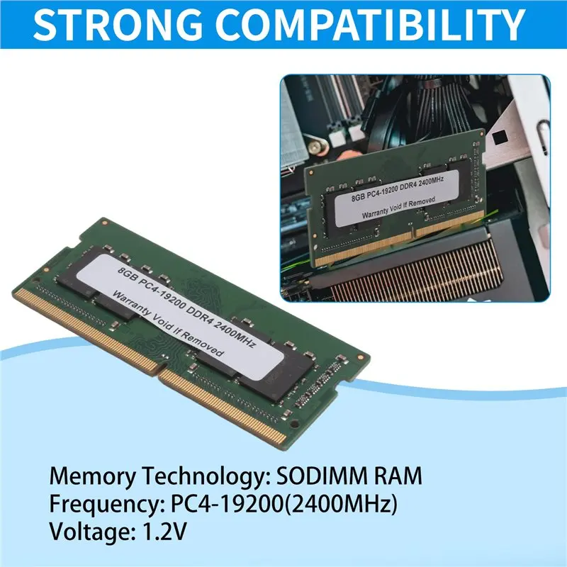 Efficient DDR4 8GB 2400Mhz RAM Laptop Memory 260 Pin SODIMM RAM Memory PC4-19200 1.2V Laptop Memory Computer RAM Memory Durable