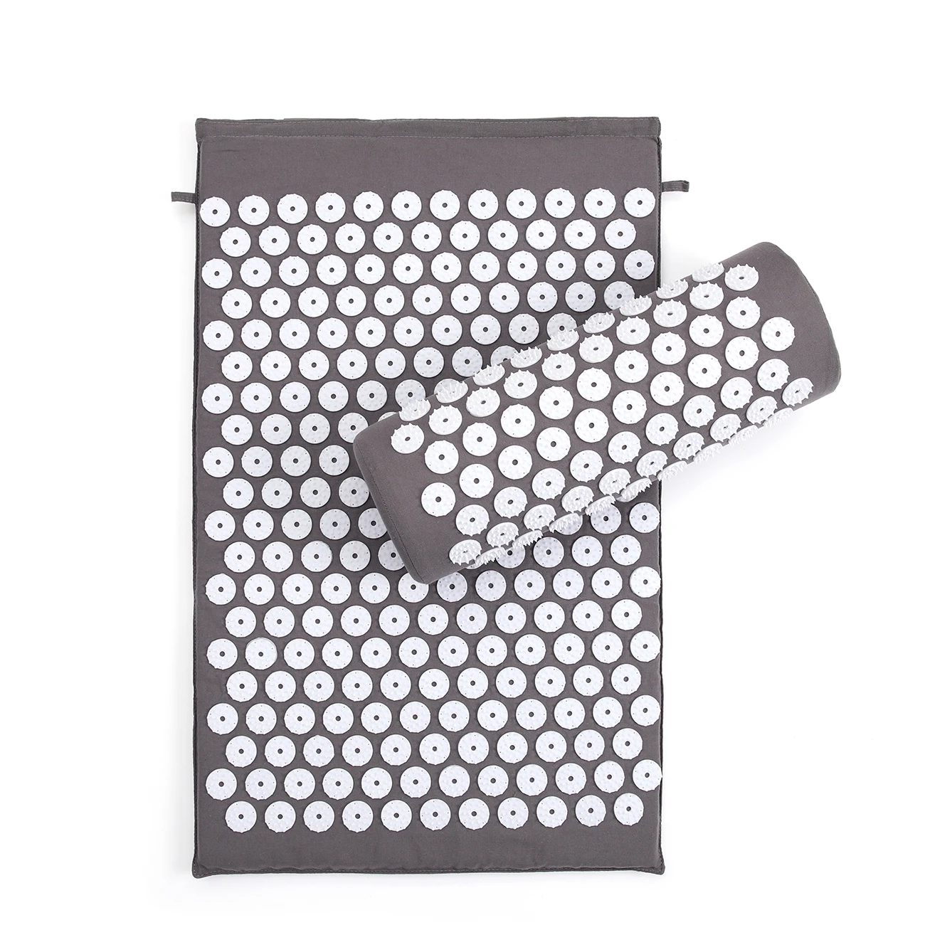 68*42*2cm Dark Gray Acupressure Massage Mat & Pillow Set Free Storage Bag